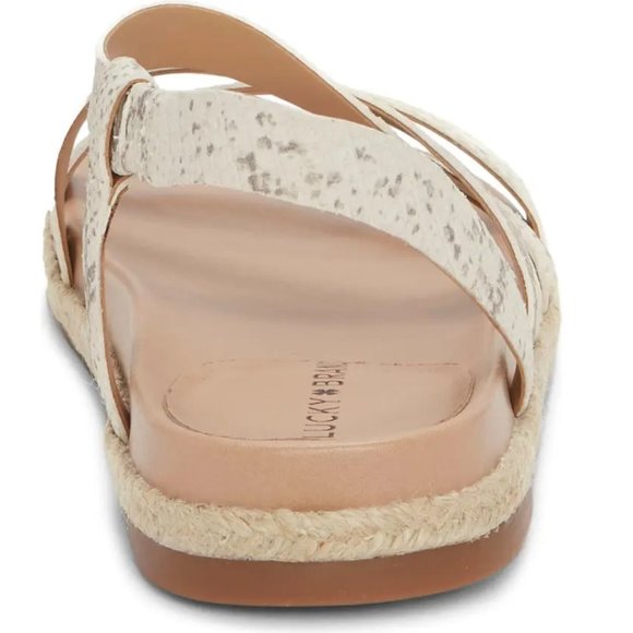New Lucky Brand Darli Slingback Sandal, Size 6.5 / 7.5 / 10 in Stucco Leather - Picture 8 of 11